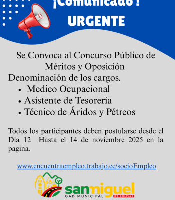 Convocatoria del Concurso de Méritos y Oposición